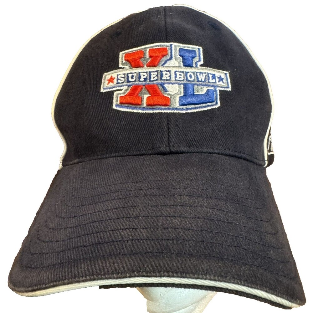 Vintage Super Bowl XL Hat Reebok Detroit 2006 NFL Football Cap Navy Blue 40